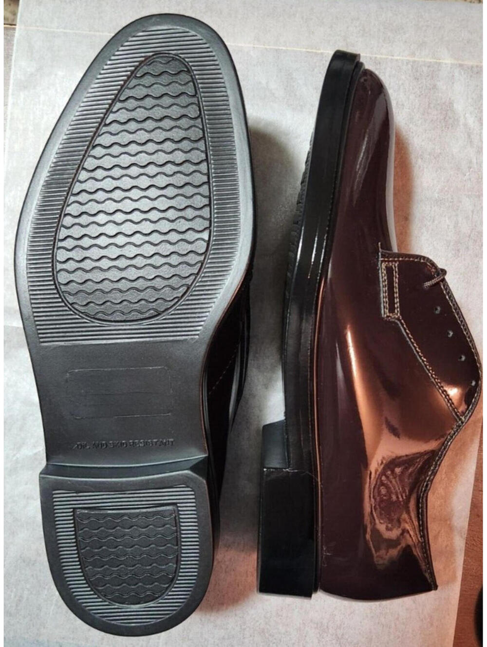 Capps Airlite Uniform Military Dress Gloss Brown Oxford Shoes Size 7 NEW no box